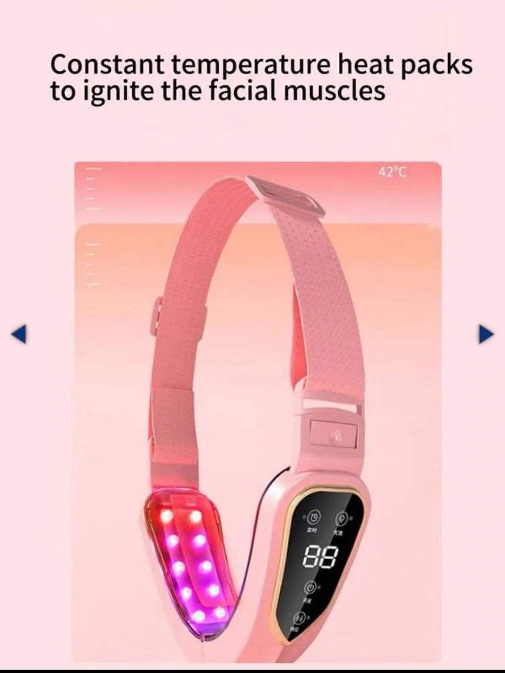 White V-Shaped Facial Lifting Strap with Digital Control - Picture 3 of 5